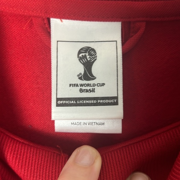 Adidas Men's Red XL Spain Soccer Futbol World Cup 2014 Graphic Full Zip Jacket - Picture 12 of 15